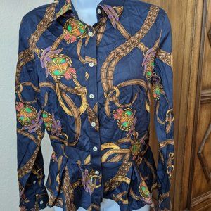 ***last chance, donating*** Lauren Ralph Lauren peplum equestrian collar shirt